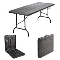 Buffettisch Klapptisch 180 x 75 cm Holzoptik klappbar Kunststoff Gartentisch  Bierzelttisch