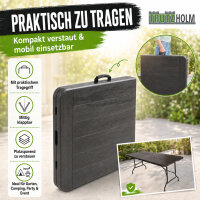 Buffettisch Klapptisch 180 x 75 cm Holzoptik klappbar Kunststoff Gartentisch  Bierzelttisch