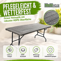 Buffettisch Klapptisch 180 x 75 cm Holzoptik klappbar Kunststoff Gartentisch  Bierzelttisch