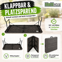Buffettisch Klapptisch 180 x 75 cm Holzoptik klappbar Kunststoff Gartentisch  Bierzelttisch