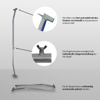 2x Alu-Bügel XL verstellbar 1320 - 2100mm für Anhänger Flach-Planen Planenstütze