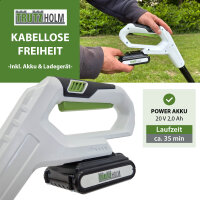 Akku Rasentrimmer 20 V 2,0 Ah Akku & Ladegerät 26 cm Kantenschneider Trimmer inkl. 20x Nylonmesser