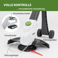 Akku Rasentrimmer 20 V 2,0 Ah Akku & Ladegerät 26 cm Kantenschneider Trimmer inkl. 20x Nylonmesser