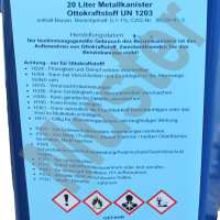 Metallkanister blau 20 Liter inkl. Ausgießer flexibel + Halter Benzin Diesel