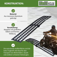 TRUTZHOLM 2x Auffahrrampe 230 cm Traglast 1360 kg Alu klappbar schwarz Riffelstab Verladerampe