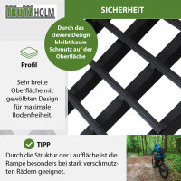 TRUTZHOLM 2x Auffahrrampe 230 cm Traglast 1360 kg Alu klappbar schwarz Riffelstab Verladerampe