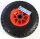 4x Sackkarrenrad PU-Rad 260x85 mm 3.00-4 75 mm zentrierte Nabe Ø 20 mm rot Vollgummi Bollerwagen