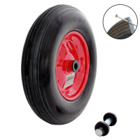 Schubkarrenrad Ersatzrad Vollgummi 4.80/4.00-8 mit Achse Stahlfelge