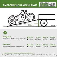TRUTZHOLM Rollstuhlrampe 213 cm Traglast 272 kg Alu klappbar Antirutsch beschichtet Schwellenrampe