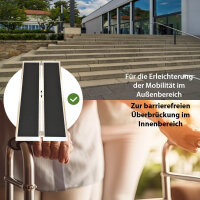 TRUTZHOLM Rollstuhlrampe 213 cm Traglast 272 kg Alu klappbar Antirutsch beschichtet Schwellenrampe