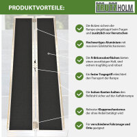 TRUTZHOLM Rollstuhlrampe 213 cm Traglast 272 kg Alu klappbar Antirutsch beschichtet Schwellenrampe