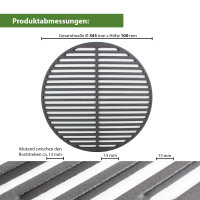 Grillrost Ø 34,3 cm rund emailliert Rost Grillgitter Gusseisen Grillplatte