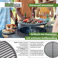 Grillrost Ø 34,3 cm rund emailliert Rost Grillgitter Gusseisen Grillplatte