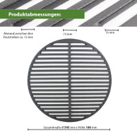 Grillrost Ø 54,5 cm rund emailliert Rost Grillgitter Gusseisen Grillplatte