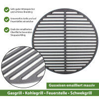 Grillrost Ø 54,5 cm rund emailliert Rost Grillgitter Gusseisen Grillplatte