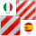 Warntafel Warnschild Italien Spanien 2 in1 50 x 50 cm rot weiß reflektierend Caravan Heckträger