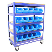 Etagenwagen 750kg 115x90x45 cm 5 Ebenen blau Transportwagen Magazinwagen Kommissionierwagen