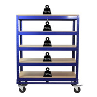 Etagenwagen 750kg 115x90x45 cm 5 Ebenen blau Transportwagen Magazinwagen Kommissionierwagen