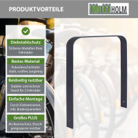 Fahrradanlehnbügel 115x76 cm Flachstahl feuerverzinkt pulverbeschichtet zum Einbetonieren Anthrazit Typ U