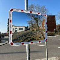 Verkehrsspiegel eckig rot/weiß 60x80cm...