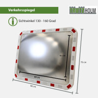 Verkehrsspiegel eckig rot/weiß 60x80cm Sicherheitsspiegel für innen und außen