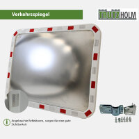 Verkehrsspiegel eckig rot/weiß 60x80cm Sicherheitsspiegel für innen und außen