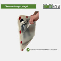 Verkehrsspiegel eckig rot/weiß 60x80cm Sicherheitsspiegel für innen und außen