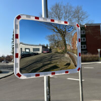 Verkehrsspiegel eckig rot/weiß 60x80cm Sicherheitsspiegel für innen und außen