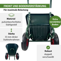 2-Rad-Schubkarre 100 Liter 160 kg Tragkraft Kunststoffwanne PU Vollgummirad auf Stahlfelge