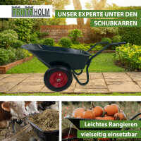 2-Rad-Schubkarre 100 Liter 160 kg Tragkraft Kunststoffwanne PU Vollgummirad auf Stahlfelge