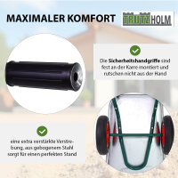 2-Rad-Schubkarre 100 Liter 160 kg Tragkraft verzinkter Stahl PU Vollgummirad auf Stahlfelge Bauschubkarre