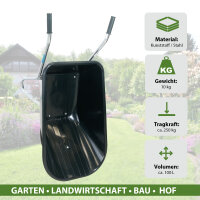 Schubkarre PP100 l  PU Rad  Bau Karre Gartenschubkarre Bauschubkarre Schiebkarre Garten