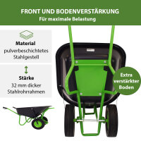 2-Rad Schubkarre 160 L 220 kg Gartenschubkarre Schiebkarre Hofkarre Vollgummireifen Futterkarre