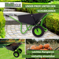 2-Rad Schubkarre 160 L 220 kg Gartenschubkarre Schiebkarre Hofkarre Vollgummireifen Futterkarre