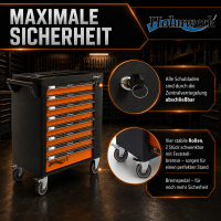Holmwerk®  Werkstattwagen orange 252 tlg. XXL bestückt gefüllt Assistent Werkzeugwagen