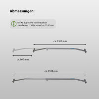 4x Alu-Bügel XL verstellbar 1320 - 2100mm für Anhänger Flach-Planen Planenstütze