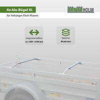 4x Alu-Bügel XL verstellbar 1320 - 2100mm für Anhänger Flach-Planen Planenstütze