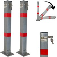 2x Absperrpfosten eckig Parkplatzsperre Sperrpfosten...
