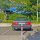 2x Absperrpfosten eckig Parkplatzsperre Sperrpfosten klappbar Standfuß