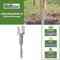 U-Profil Bodenhülse zum Einschrauben 8x8 cm 67,5 cm Länge feuerverzinkt für Vierkanthölzer 80 mm