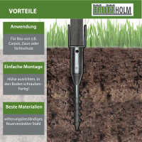 U-Profil Bodenhülse zum Einschrauben 8x8 cm 67,5 cm Länge feuerverzinkt für Vierkanthölzer 80 mm