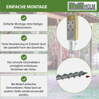 U-Profil Bodenhülse zum Einschrauben 8x8 cm 67,5 cm Länge feuerverzinkt für Vierkanthölzer 80 mm