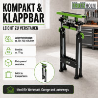 2x Multifunktions-Arbeitsbock Rollenbock höhenverstellbar Klappbock V-Rollen 4 in 1