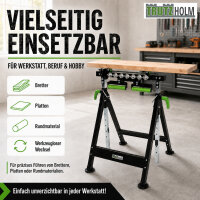 2x Multifunktions-Arbeitsbock Rollenbock höhenverstellbar Klappbock V-Rollen 4 in 1