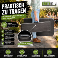 Bierzeltgarnitur 180x75 cm klappbar graue Holzoptik Festzeltgarnitur mit 2 Bänken & Tisch