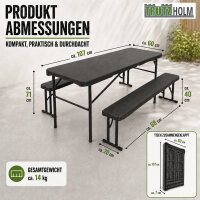 Bierzeltgarnitur 3-tlg. klappbar Länge 107 cm Balkongarnitur Festzeltgarnitur Gartenmöbel in grau