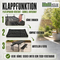 Bierzeltgarnitur 3-tlg. klappbar Länge 107 cm Balkongarnitur Festzeltgarnitur Gartenmöbel in grau