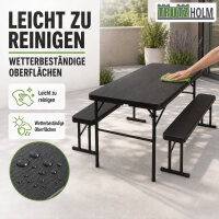 Bierzeltgarnitur 3-tlg. klappbar Länge 107 cm Balkongarnitur Festzeltgarnitur Gartenmöbel in grau