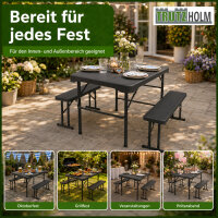 Bierzeltgarnitur 3-tlg. klappbar Länge 107 cm Balkongarnitur Festzeltgarnitur Gartenmöbel in grau
