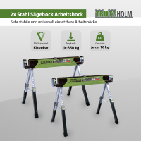 2x Stahl Sägebock Falt Arbeitsbock höhenverstellbar bis 1300kg klappbar Werkbock